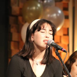 a woman singing