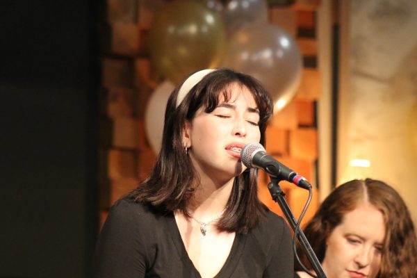 a woman singing