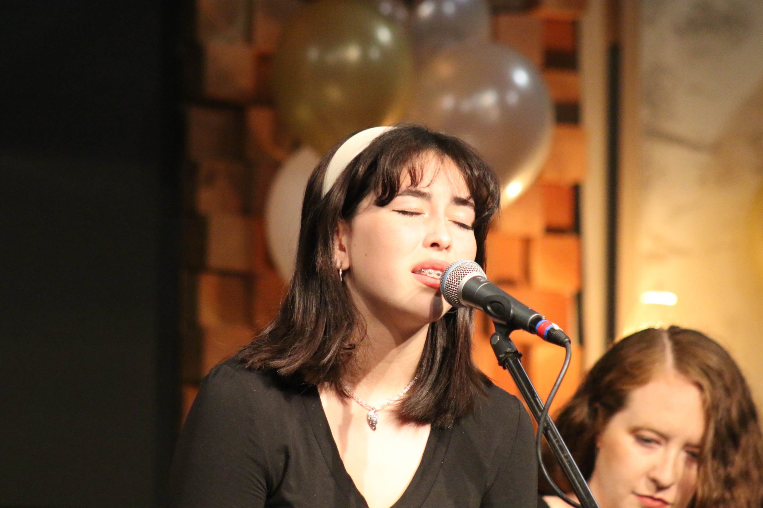 a woman singing